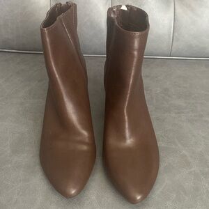A New Day Brown Zippered Ankle Boots